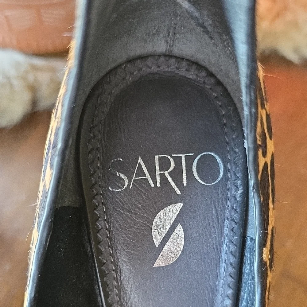 SARTO By Franco Sarto Animal Print Ankle Strap Heels
